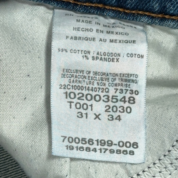 Lee Jeans Mens 31x33 Blue Slim Fit Stretch Straight Medium Wash Denim Y2K - Picture 6 of 10